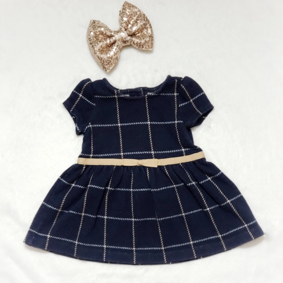 Janie and Jack Navy Dress with Gold Detail - Picture 8 of 8
